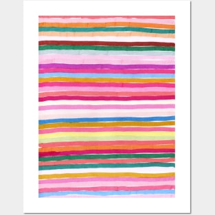 Colorful Horizontal Stripes Posters and Art